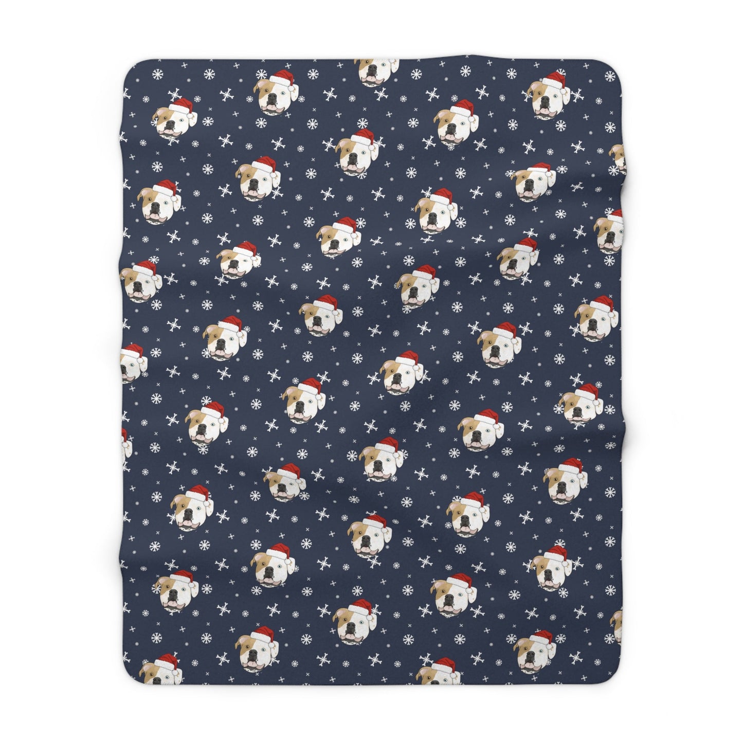 Winter American Bulldog Blanket | Sherpa Fleece - Detezi Designs-44354384245271797475