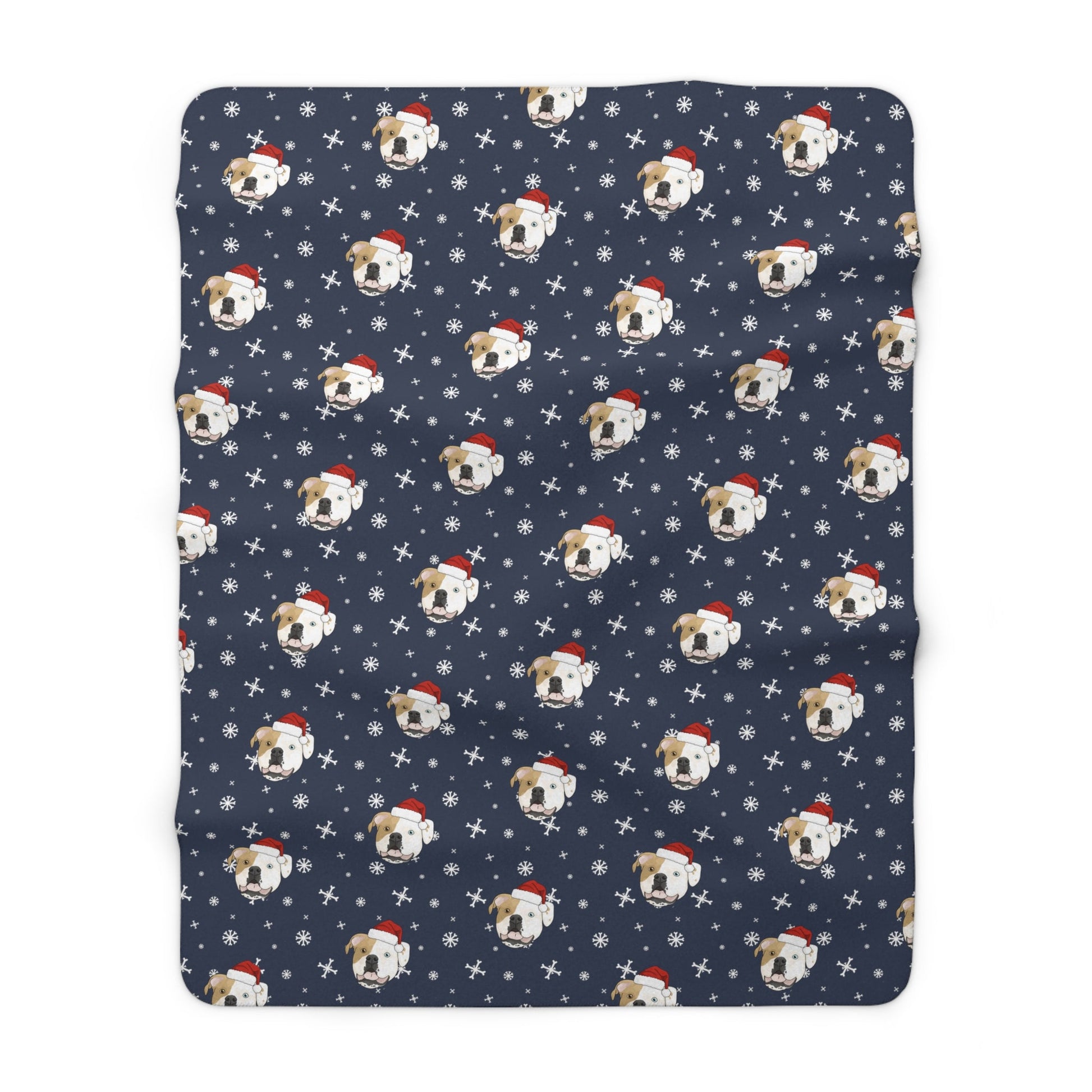 Winter American Bulldog Blanket | Sherpa Fleece - Detezi Designs-44354384245271797475