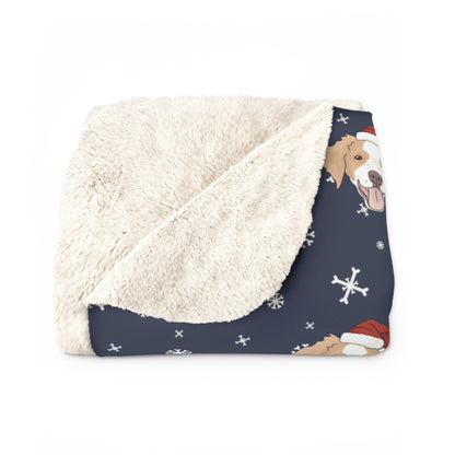 Winter Brittany Spaniel Blanket | Sherpa Fleece - Detezi Designs-10336107054871508806