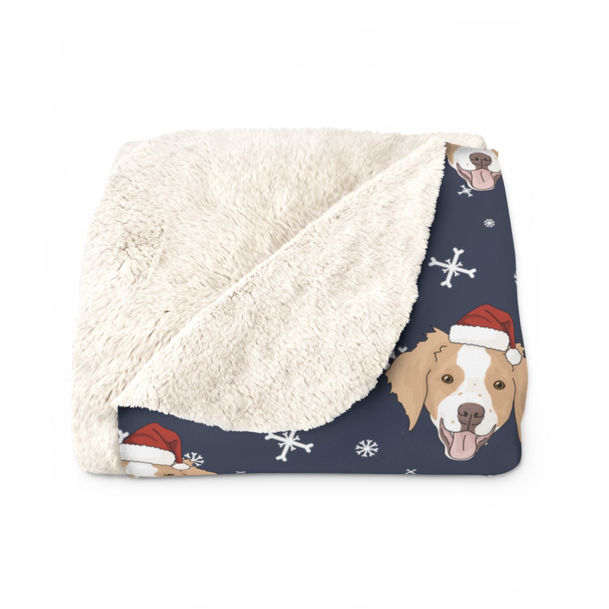 Winter Brittany Spaniel Blanket | Sherpa Fleece - Detezi Designs-10336107054871508806