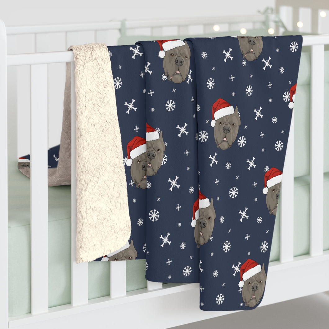 Winter Cane Corso Blanket | Sherpa Fleece - Detezi Designs-15713338407491731357