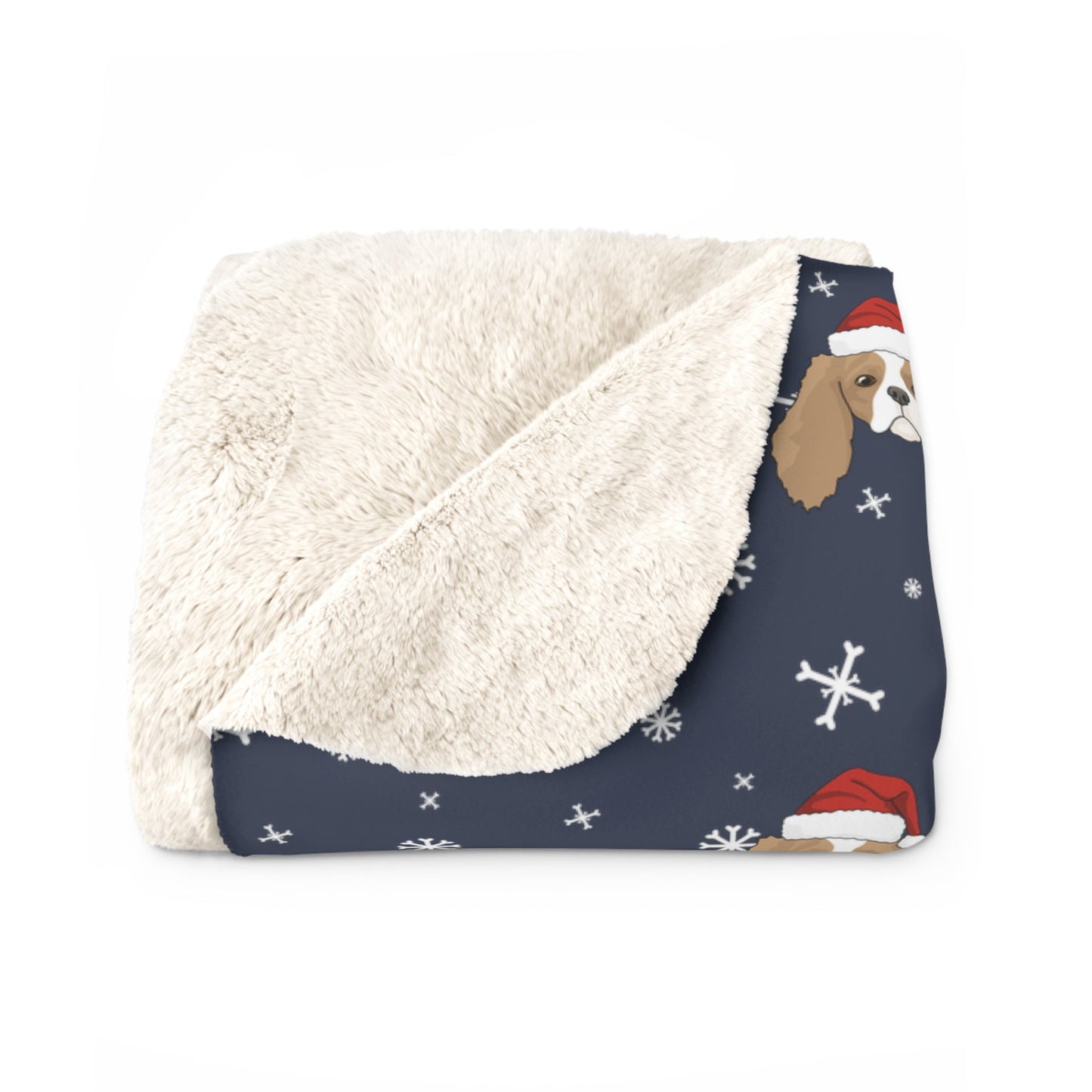 Winter Cavalier King Charles Spaniel Blanket | Sherpa Fleece - Detezi Designs-18993477905278817963