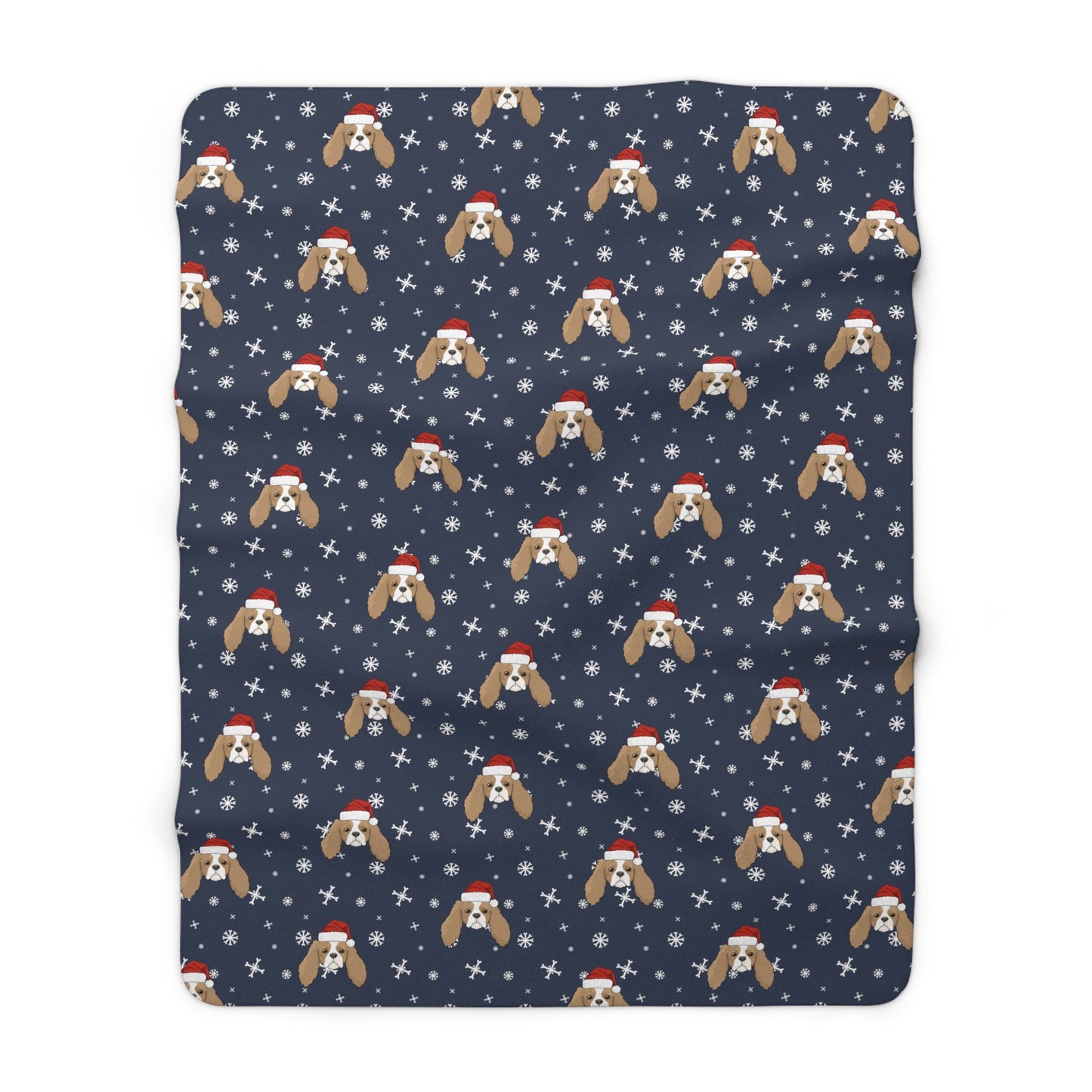 Winter Cavalier King Charles Spaniel Blanket | Sherpa Fleece - Detezi Designs-18993477905278817963