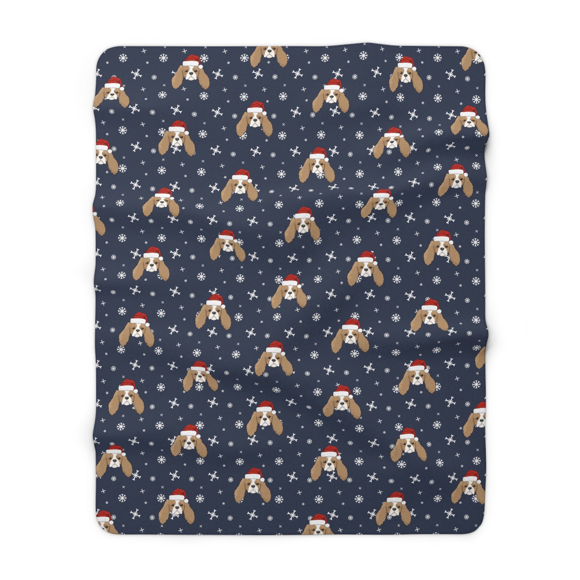 Winter Cavalier King Charles Spaniel Blanket | Sherpa Fleece - Detezi Designs-18993477905278817963