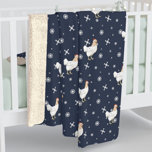 Winter Chicken Blanket | Sherpa Fleece - Detezi Designs-30106799287093795773