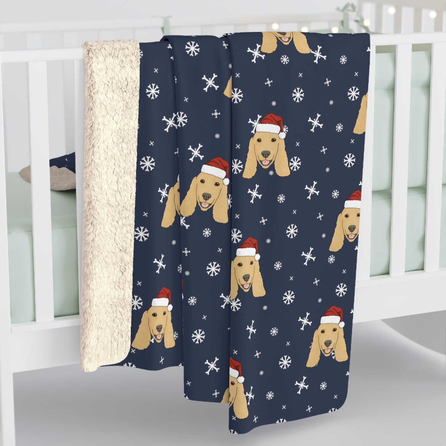 Winter Cocker Spaniel Blanket | Sherpa Fleece - Detezi Designs-26496533884380966012