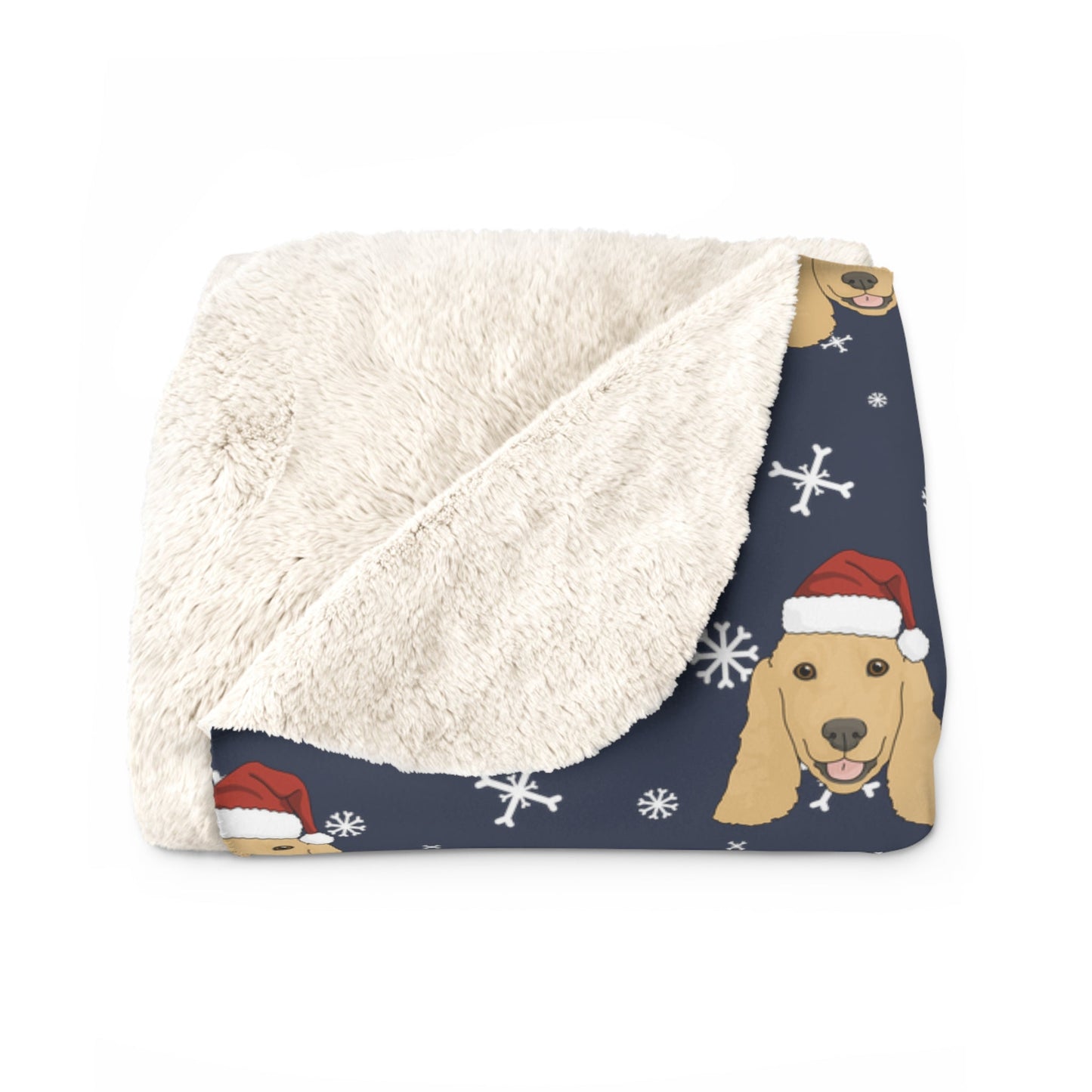 Winter Cocker Spaniel Blanket | Sherpa Fleece - Detezi Designs-30444365008973576884