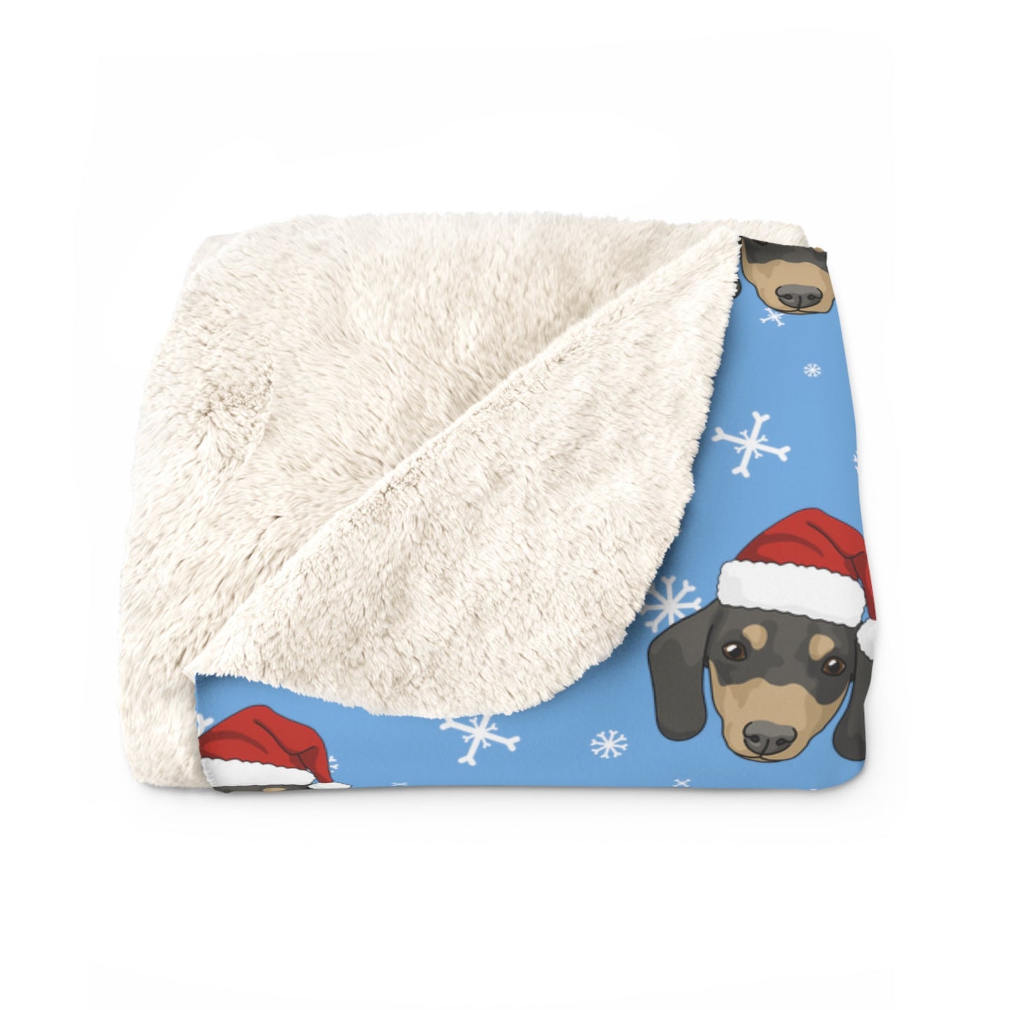 Winter Dachshund Blanket | Sherpa Fleece - Detezi Designs-25199760852964555550