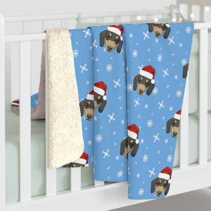 Winter Dachshund Blanket | Sherpa Fleece - Detezi Designs-25199760852964555550