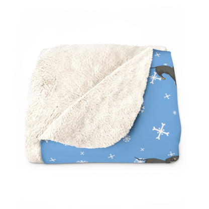 Winter Dachshund Scarf Blanket | Sherpa Fleece - Detezi Designs-17536380698151115319