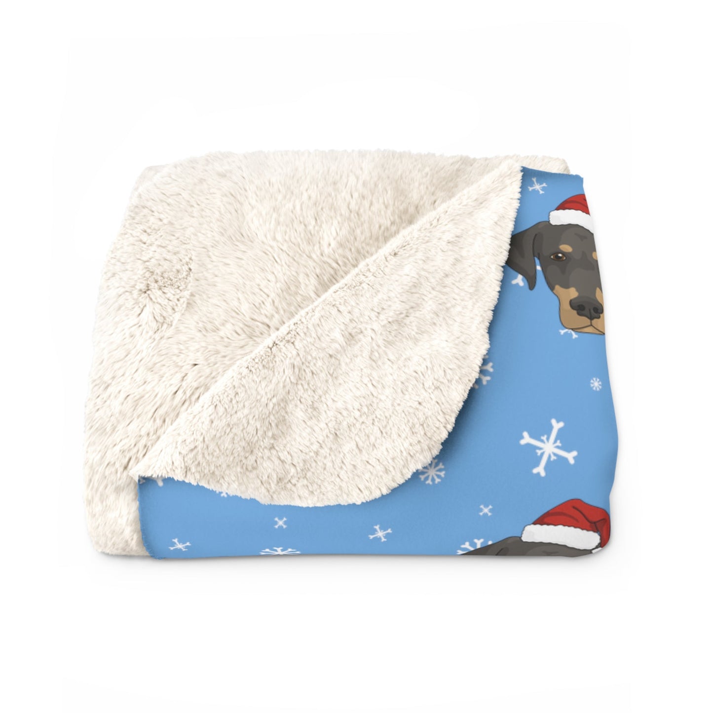 Winter Doberman Blanket | Sherpa Fleece - Detezi Designs-16624262022898155390