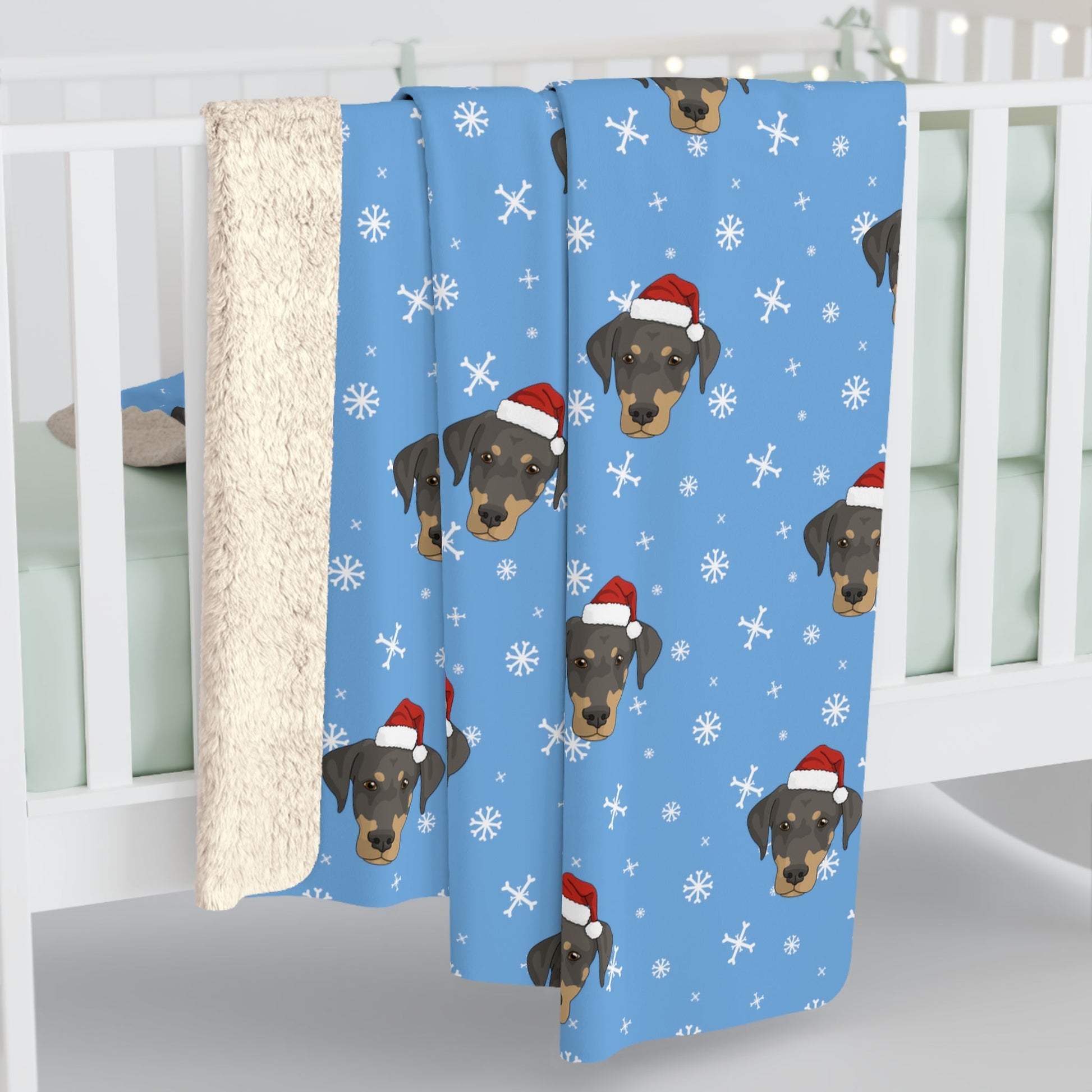 Winter Doberman Blanket | Sherpa Fleece - Detezi Designs-30698743514747507067