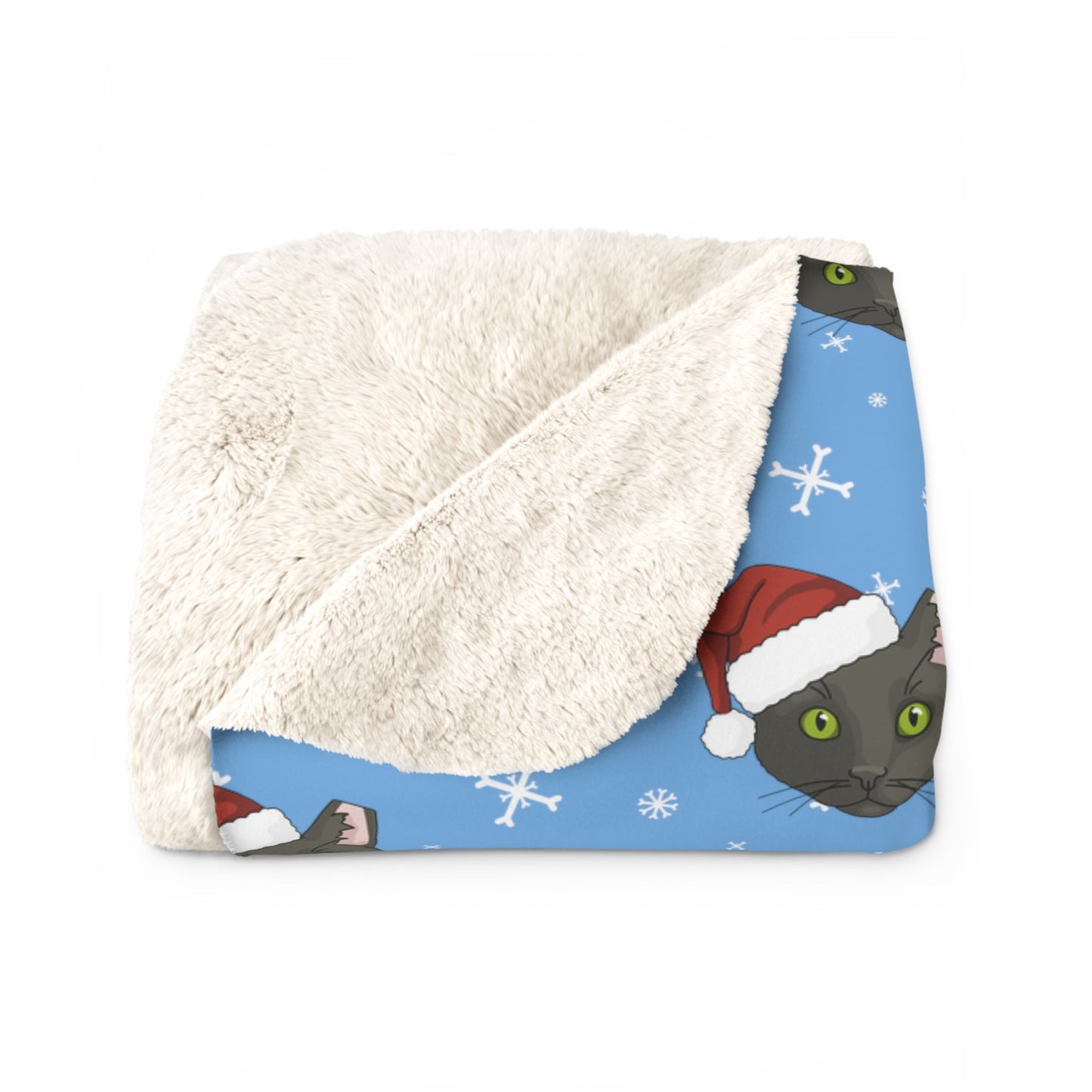 Winter DSH Black Cat With Ear Tip Blanket | Sherpa Fleece - Detezi Designs-23792857028677212301