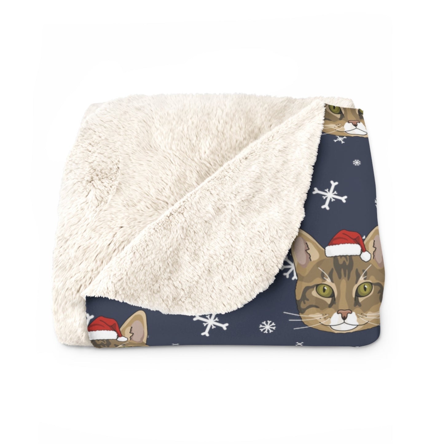 Winter DSH Tabby Cat Blanket | Sherpa Fleece - Detezi Designs-10302214384218084644