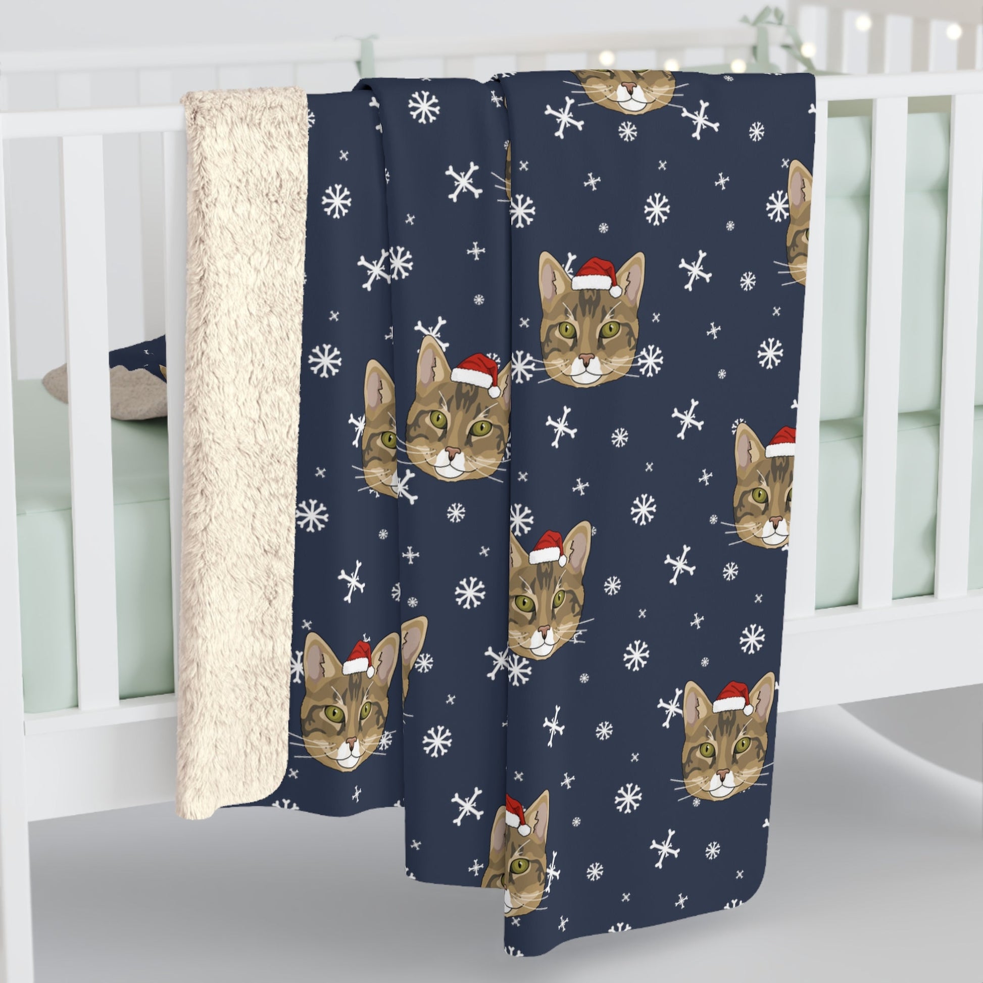 Winter DSH Tabby Cat Blanket | Sherpa Fleece - Detezi Designs-20661371860581538661