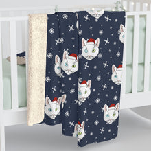 Load image into Gallery viewer, Winter DSH White Cat Blanket | Sherpa Fleece - Detezi Designs-62969587920959788861
