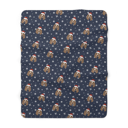 Winter English Springer Spaniel Blanket | Sherpa Fleece - Detezi Designs-25739598870699131779