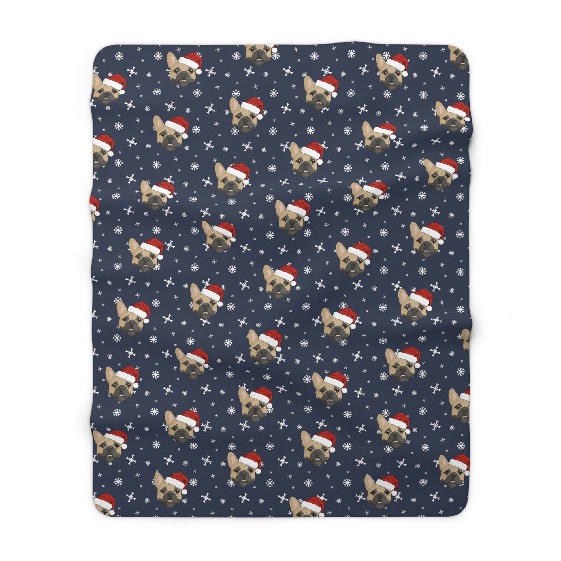 Winter French Bulldog Blanket | Sherpa Fleece - Detezi Designs-31069584541777666340