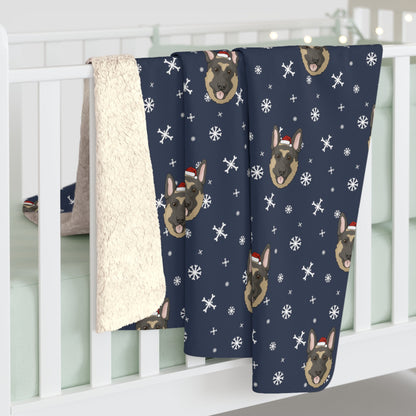 Winter German Shepherd Dog Blanket | Sherpa Fleece - Detezi Designs-20126666927952152711