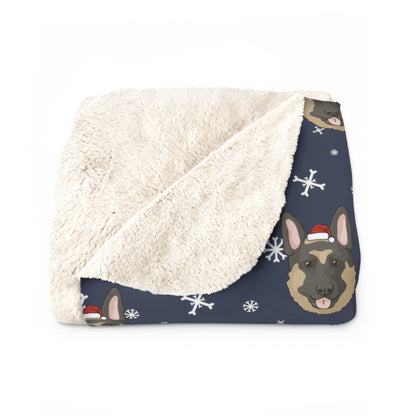 Winter German Shepherd Dog Blanket | Sherpa Fleece - Detezi Designs-20126666927952152711