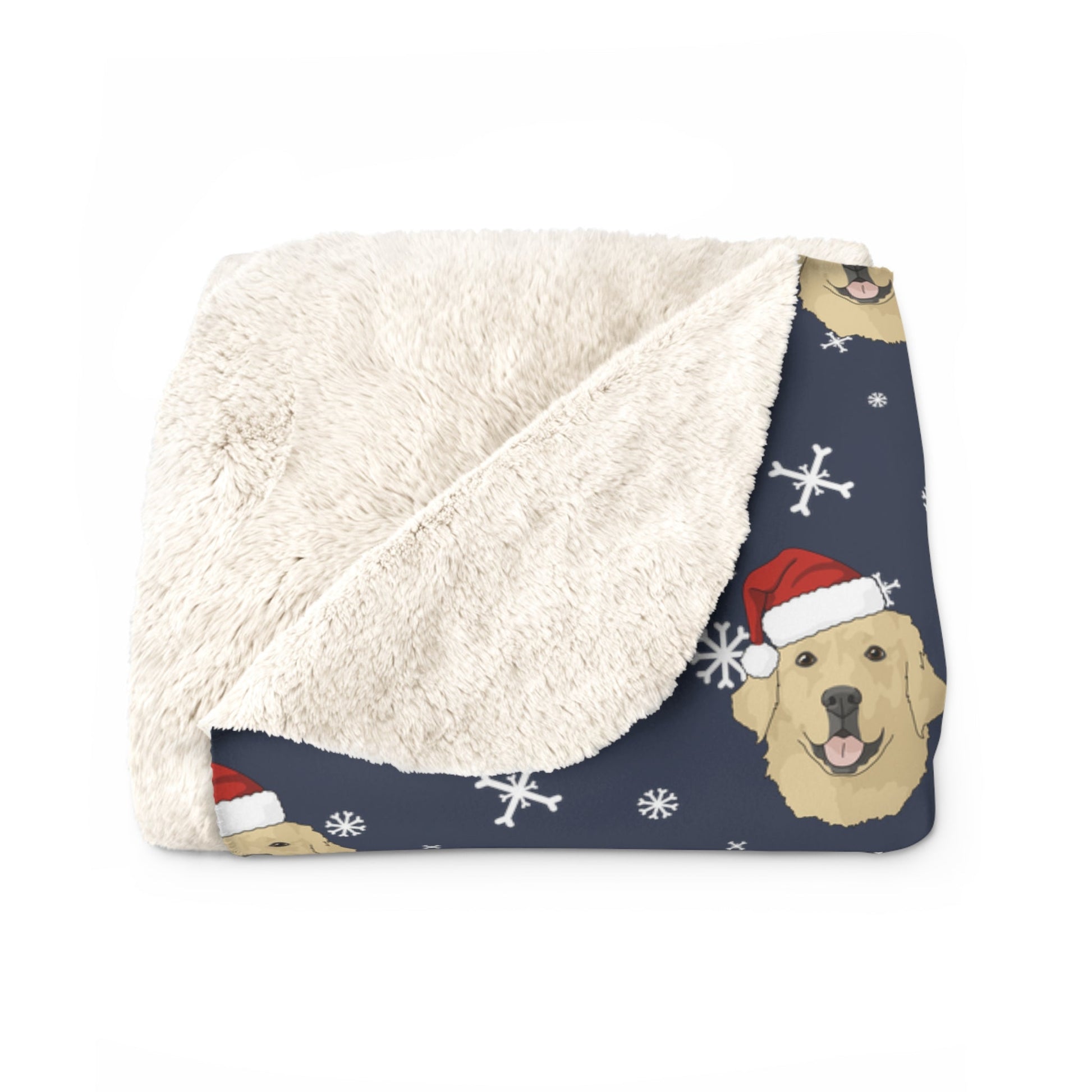 Winter Golden Retriever Blanket | Sherpa Fleece - Detezi Designs-24847810830656575514