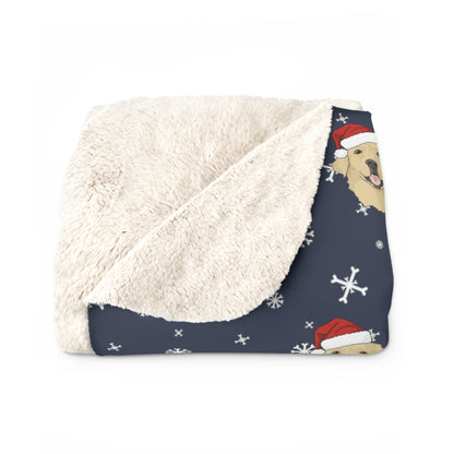 Winter Golden Retriever Blanket | Sherpa Fleece - Detezi Designs-24847810830656575514