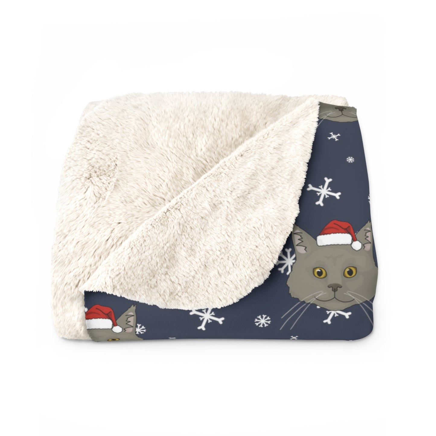 Winter Maine Coon Blanket | Sherpa Fleece - Detezi Designs-97505982500076727761