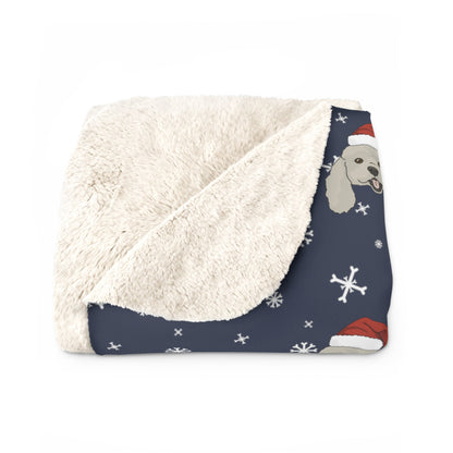 Winter Miniature Poodle Blanket | Sherpa Fleece - Detezi Designs-17917068082570904917