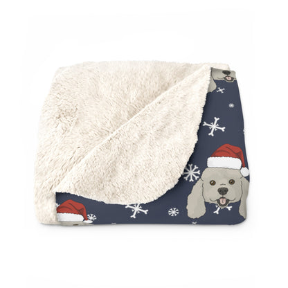 Winter Miniature Poodle Blanket | Sherpa Fleece - Detezi Designs-17917068082570904917