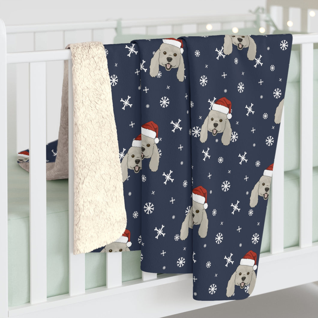 Winter Miniature Poodle Blanket | Sherpa Fleece - Detezi Designs-17917068082570904917