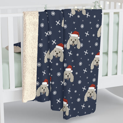 Winter Miniature Poodle Blanket | Sherpa Fleece - Detezi Designs-31757657411806896192