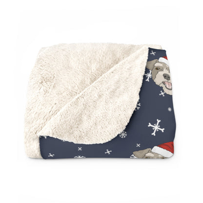 Winter Miniature Schnauzer Blanket | Sherpa Fleece - Detezi Designs-16179500721312318466