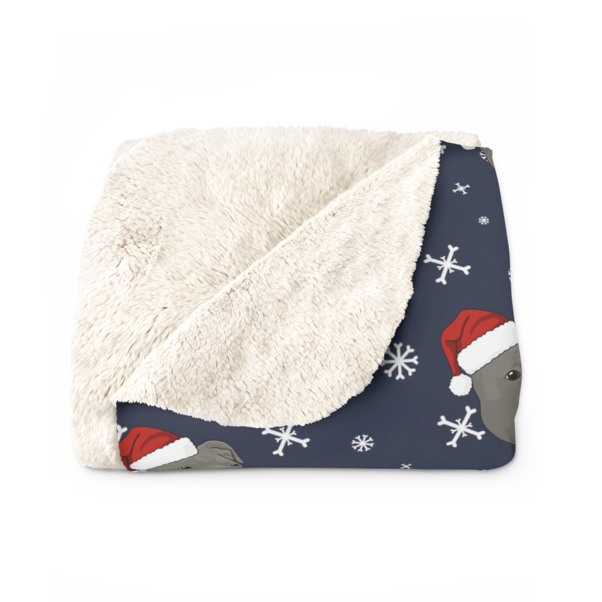 Winter Pit Bull Blanket | Sherpa Fleece - Detezi Designs-31307826880856741588