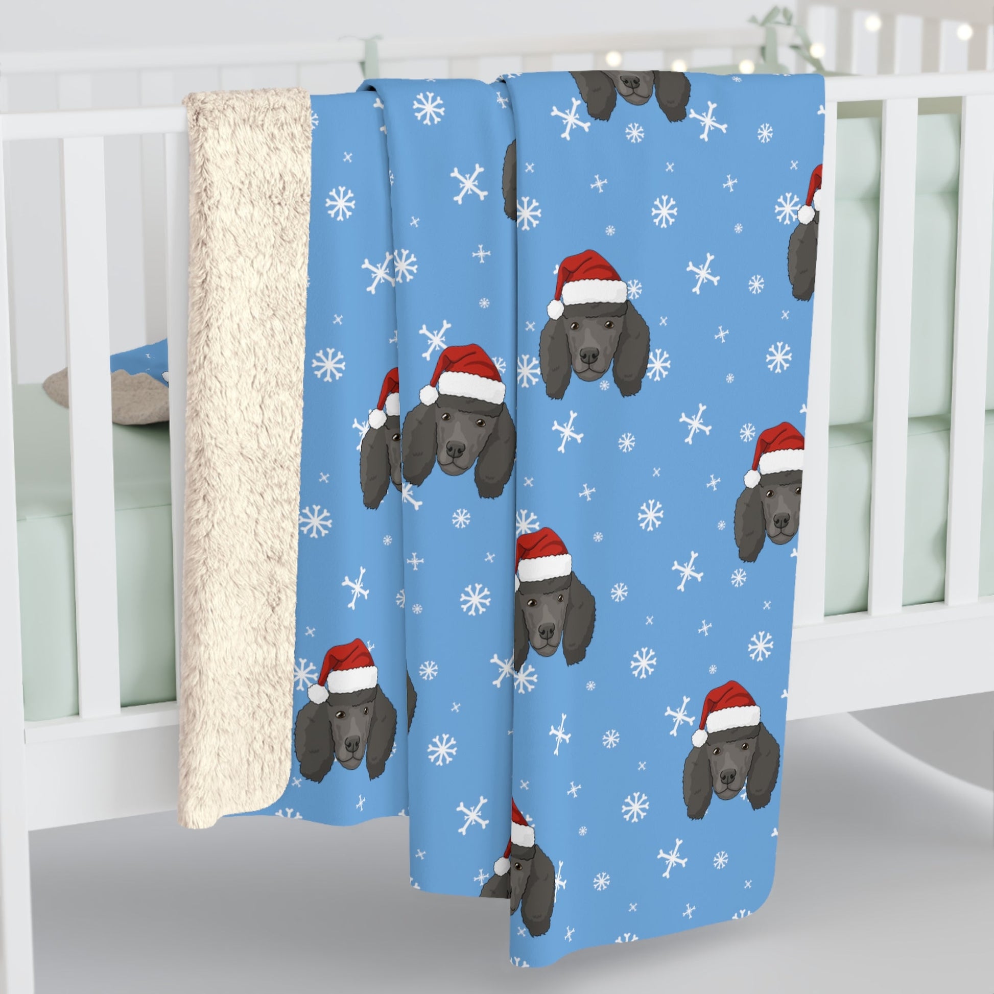 Winter Poodle Blanket | Sherpa Fleece - Detezi Designs-33105636635258772637