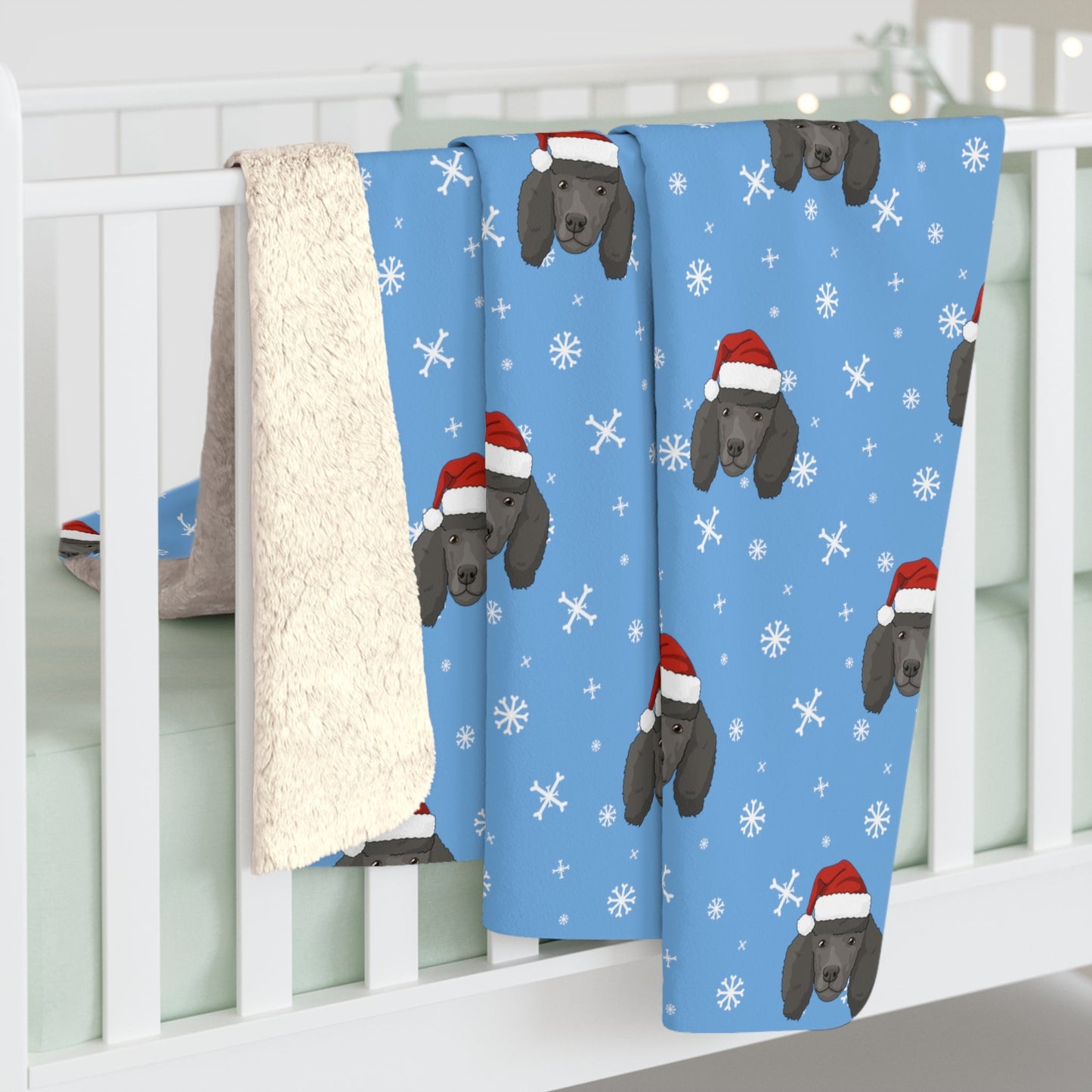 Winter Poodle Blanket | Sherpa Fleece - Detezi Designs-59162532856826365005