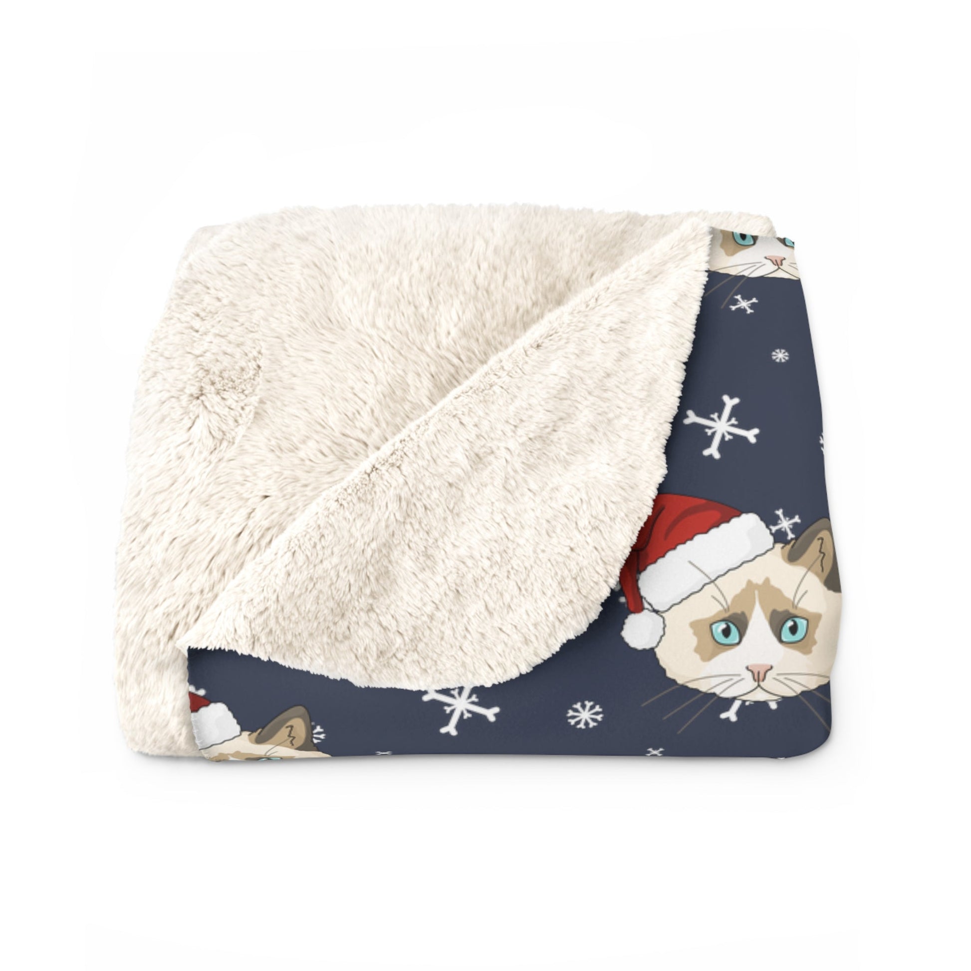 Winter Ragdoll Blanket | Sherpa Fleece - Detezi Designs-20611038209306863289