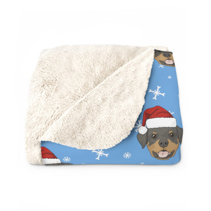 Winter Rottweiler Blanket | Sherpa Fleece - Detezi Designs-37355903245490295760