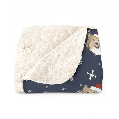 Winter Shetland Sheepdog Blanket | Sherpa Fleece - Detezi Designs-21581415279553418956