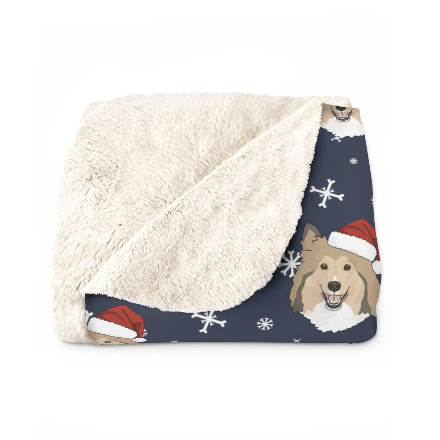 Winter Shetland Sheepdog Blanket | Sherpa Fleece - Detezi Designs-21581415279553418956