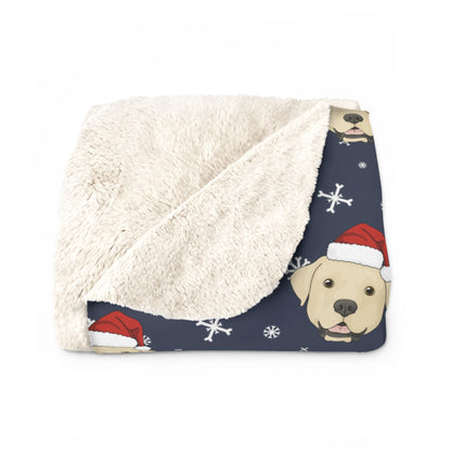Winter Yellow Labrador Retriever Blanket | Sherpa Fleece - Detezi Designs-34775168816730778601