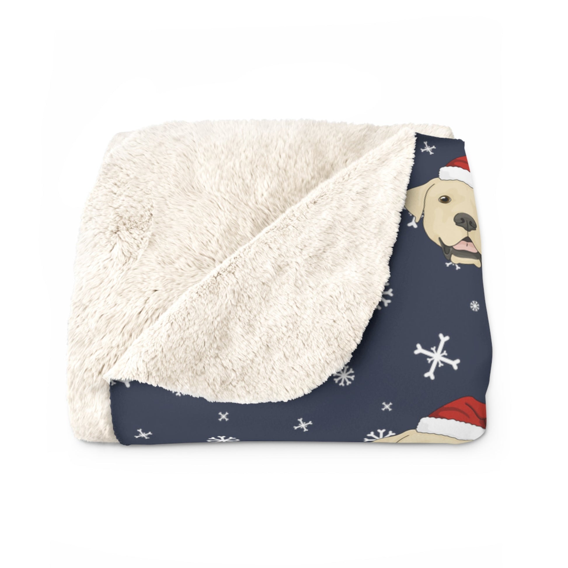 Winter Yellow Labrador Retriever Blanket | Sherpa Fleece - Detezi Designs-34775168816730778601