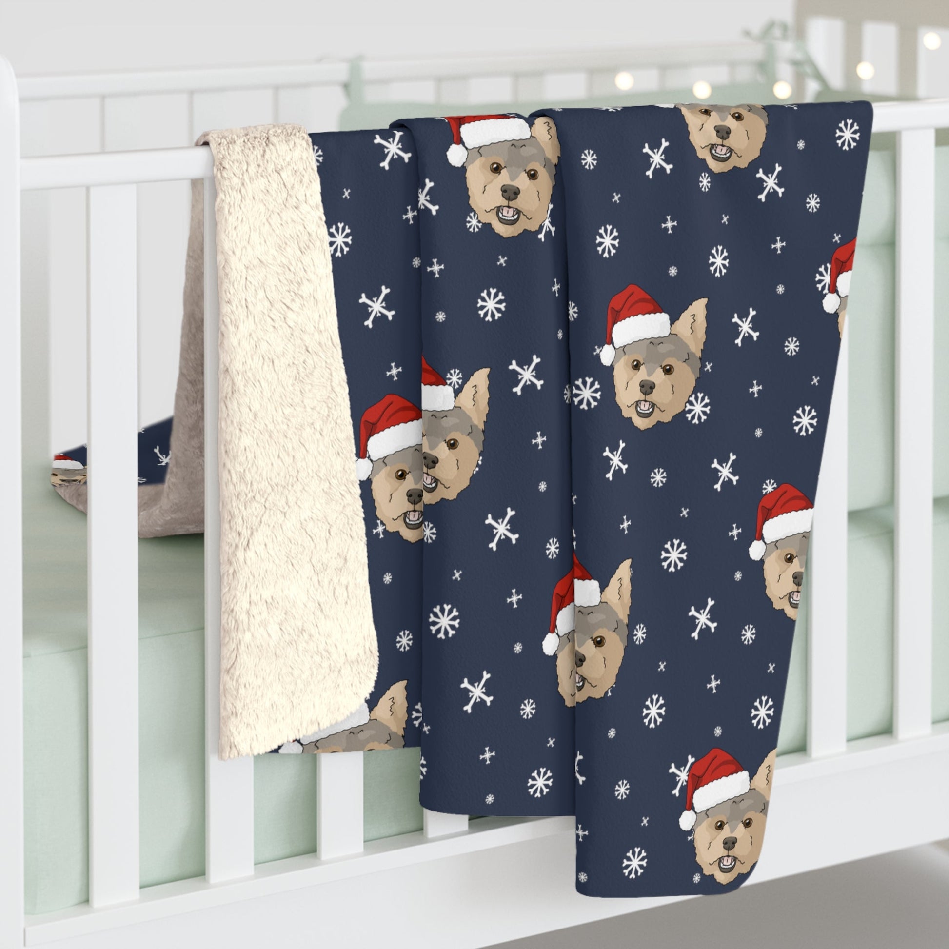 Winter Yorkshire Terrier Blanket | Sherpa Fleece - Detezi Designs-12896774292727685446