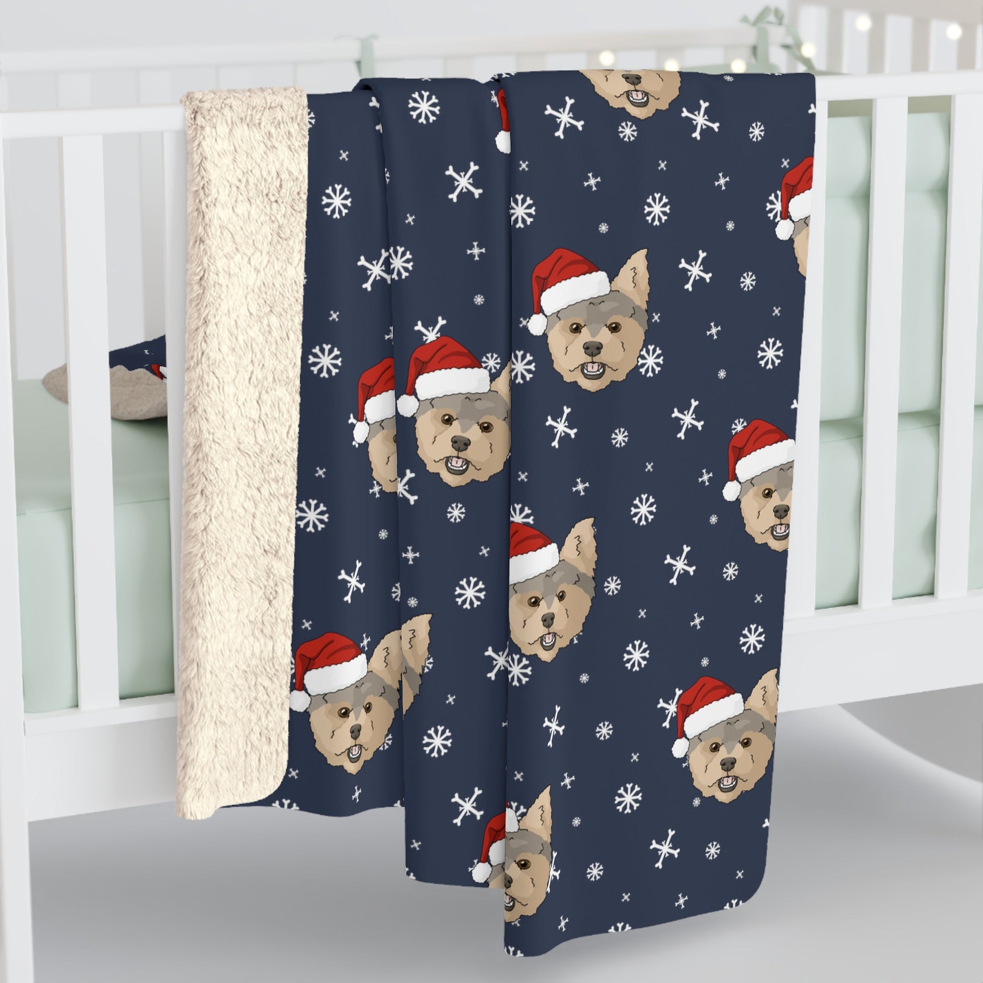 Winter Yorkshire Terrier Blanket | Sherpa Fleece - Detezi Designs-62251855491005214481