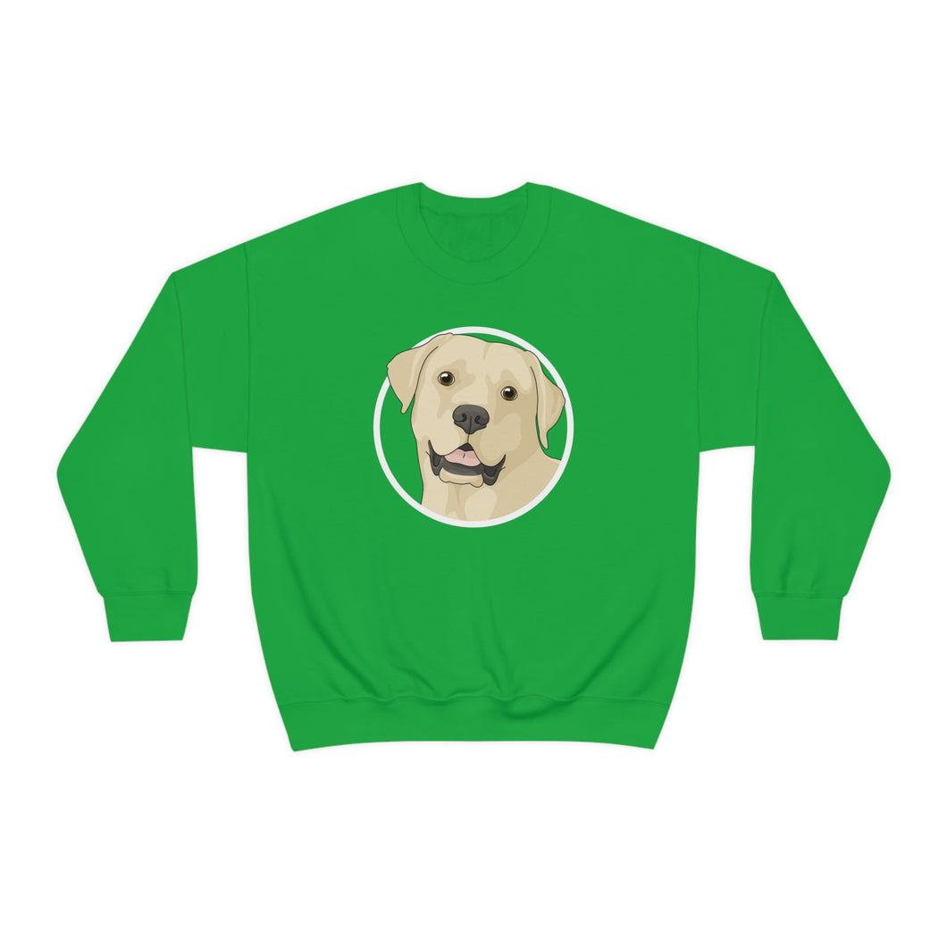 Yellow Labrador Retriever Circle | Crewneck Sweatshirt - Detezi Designs-11824564905093923316