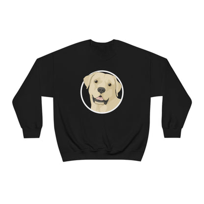 Yellow Labrador Retriever Circle | Crewneck Sweatshirt - Detezi Designs-20252336452774022272