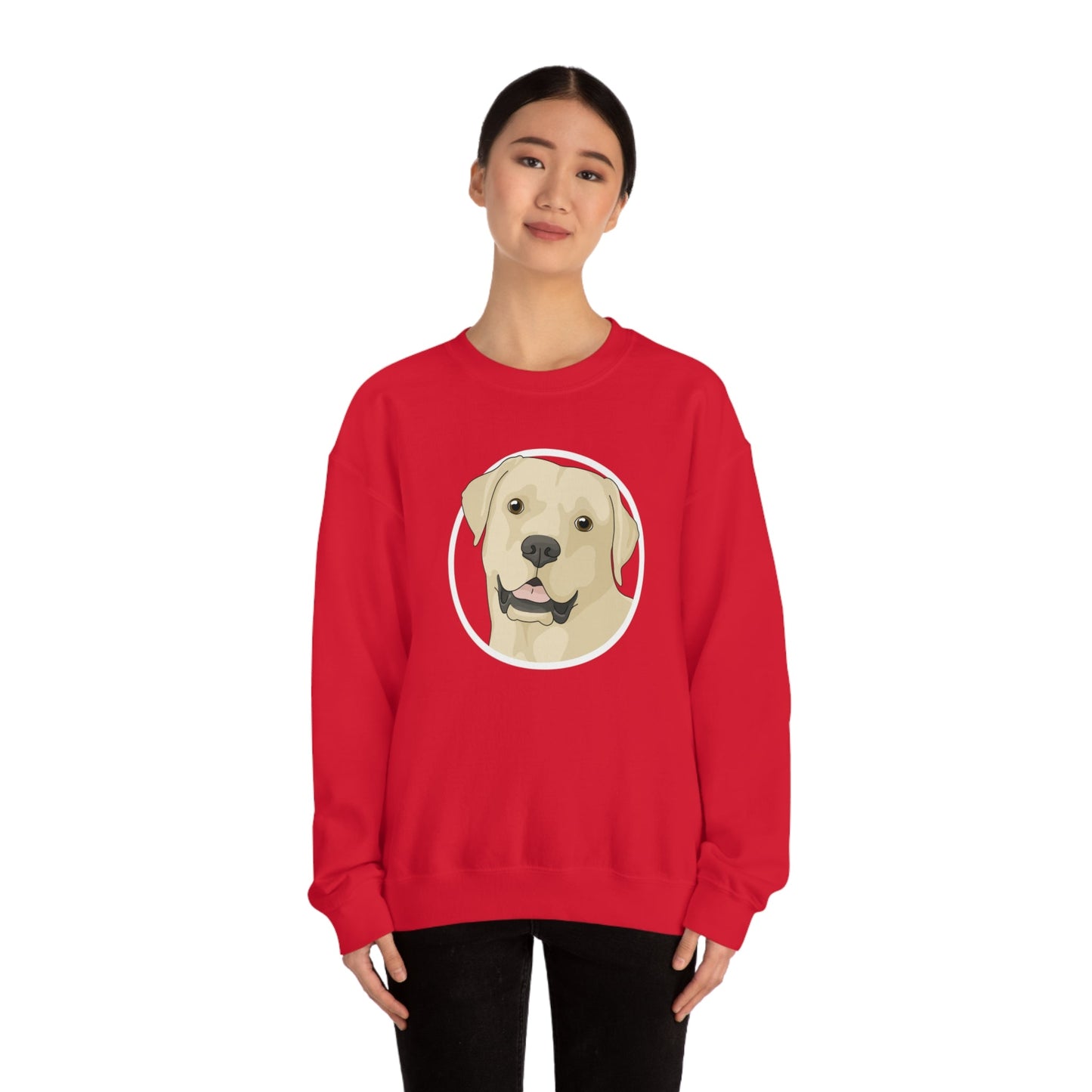 Yellow Labrador Retriever Circle | Crewneck Sweatshirt - Detezi Designs-23358271017325365562