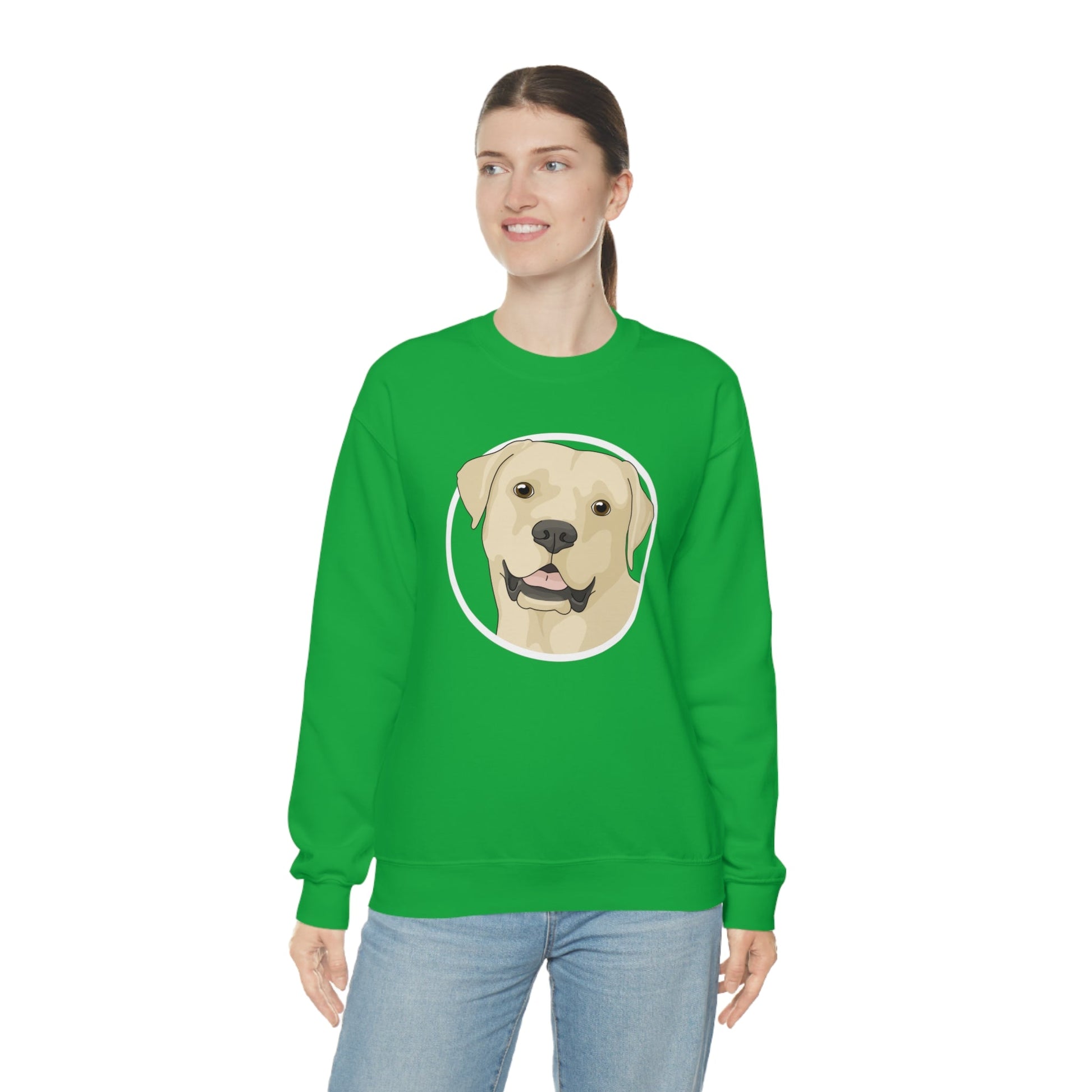 Yellow Labrador Retriever Circle | Crewneck Sweatshirt - Detezi Designs-23358271017325365562