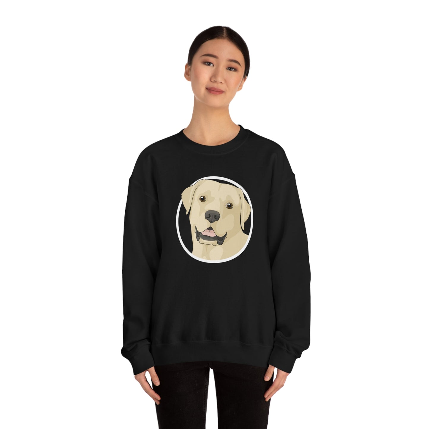 Yellow Labrador Retriever Circle | Crewneck Sweatshirt - Detezi Designs-23358271017325365562