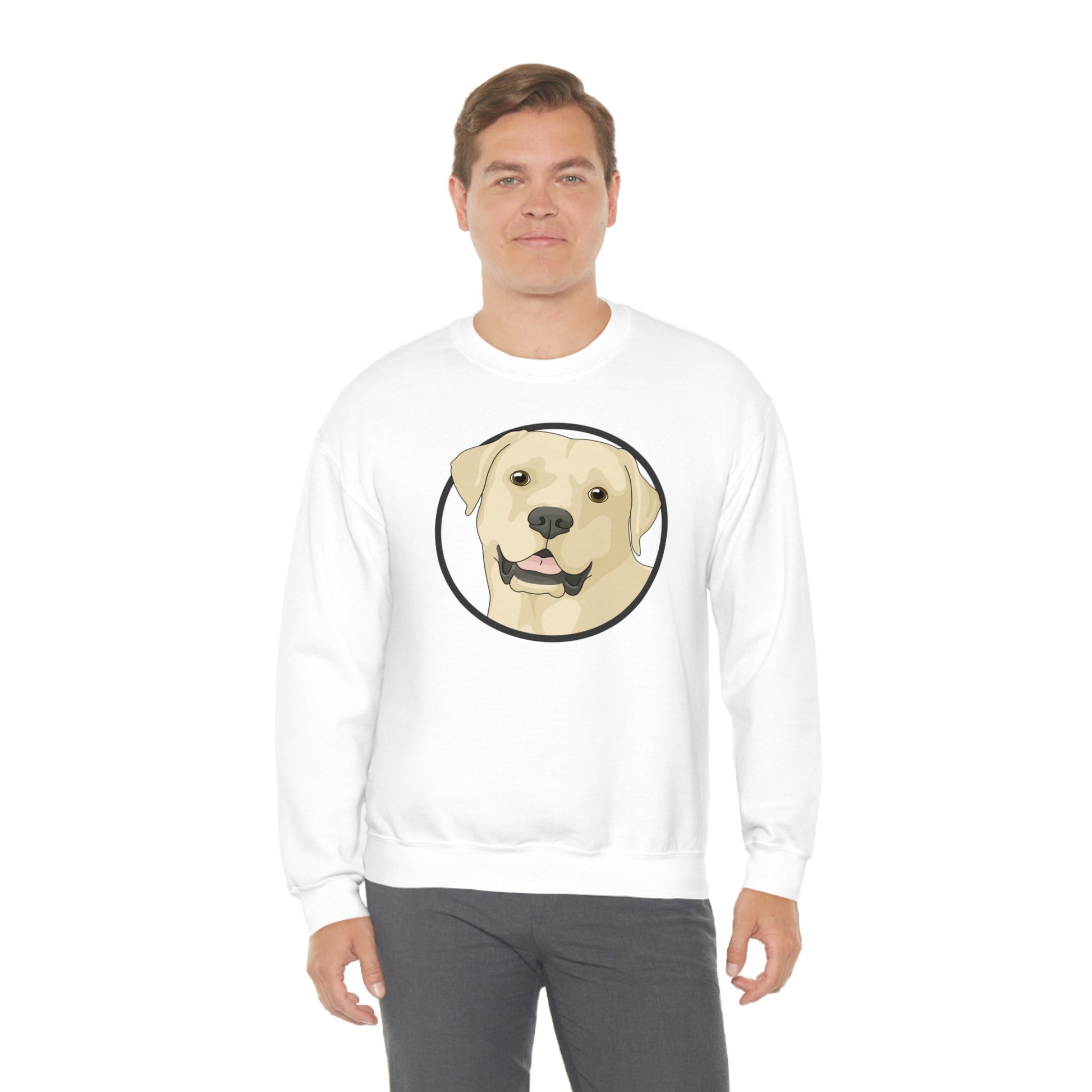 Yellow Labrador Retriever Circle | Crewneck Sweatshirt - Detezi Designs-23358271017325365562