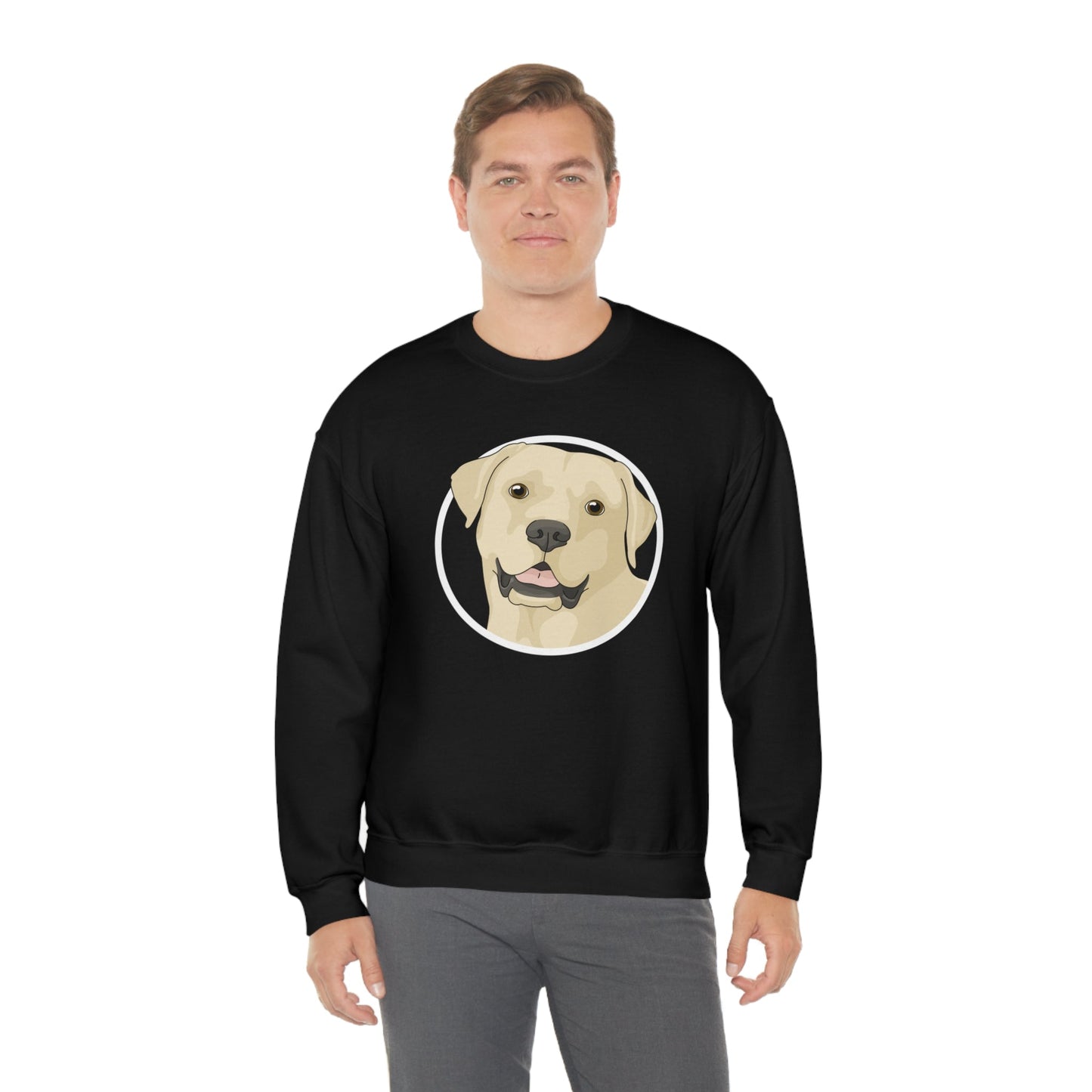 Yellow Labrador Retriever Circle | Crewneck Sweatshirt - Detezi Designs-23358271017325365562